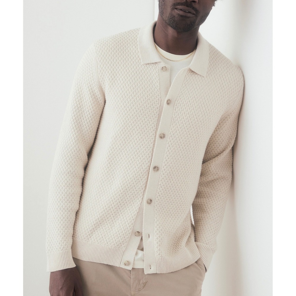 Marine Layer Arthur Sweater Button Down cardigan sweater Size L neutral beige